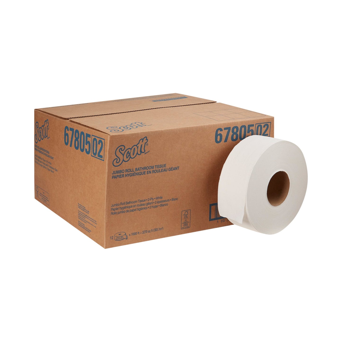 TISSUE, TOILET SCOTT JUMBO 2PLY WHT
