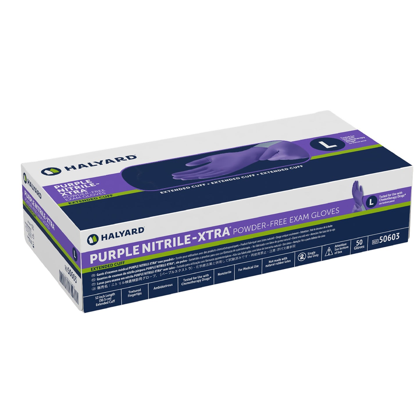 GLOVE, EXAM NTRL LG N/S EXTCFCHEMO