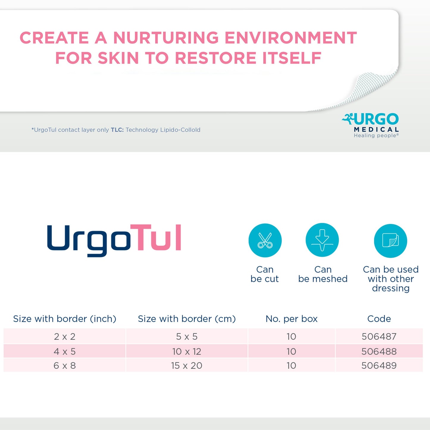 DRESSING, WOUND URGOTUL CONTACT LAYER 4"X5"