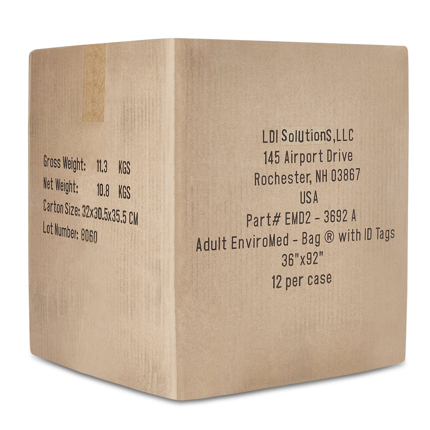 BAG, BODY WHT W/ID TAG ADLT