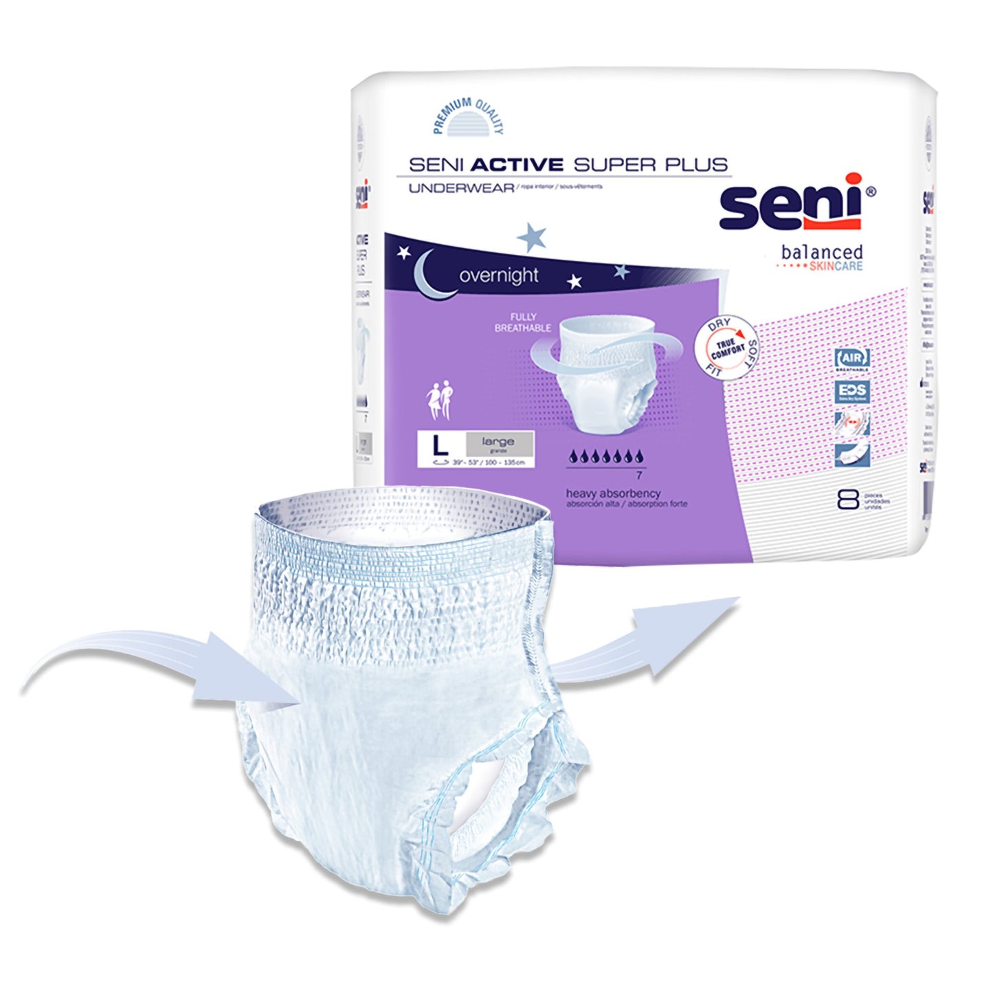 UNDERWEAR, INCONT ACTIVE SUPER+ LG 39"-53"