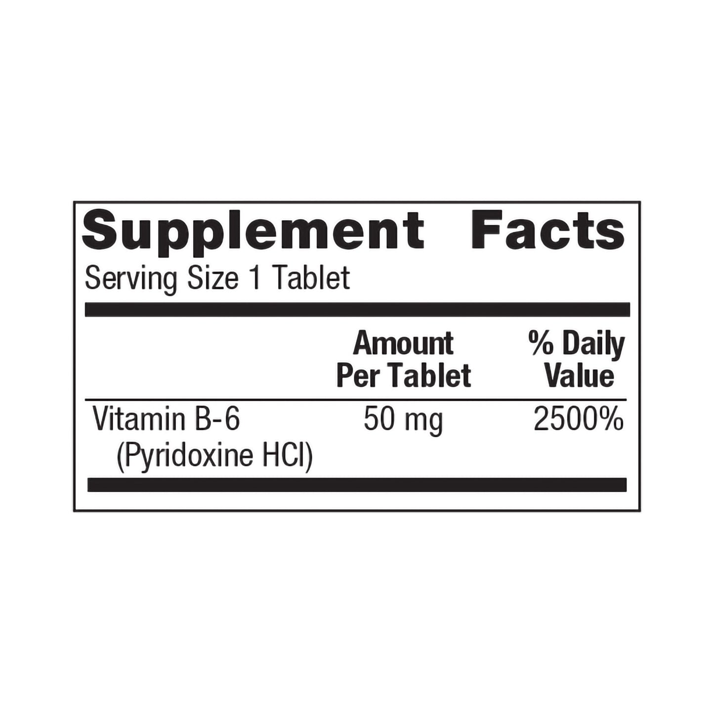 VITAMIN B-6, TAB 50MG