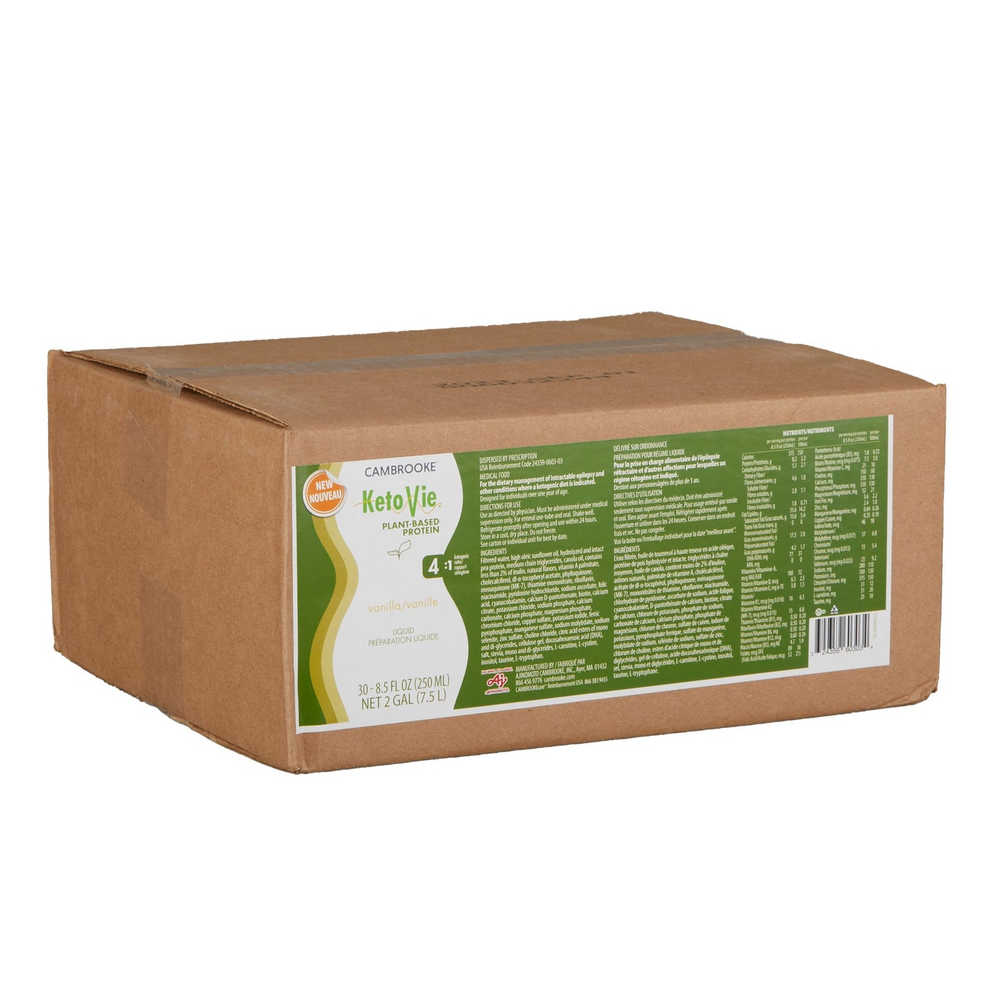 SUPPLEMENT, ORAL KETOVIE 4:1 PLANT BASED VAN 8.3OZ