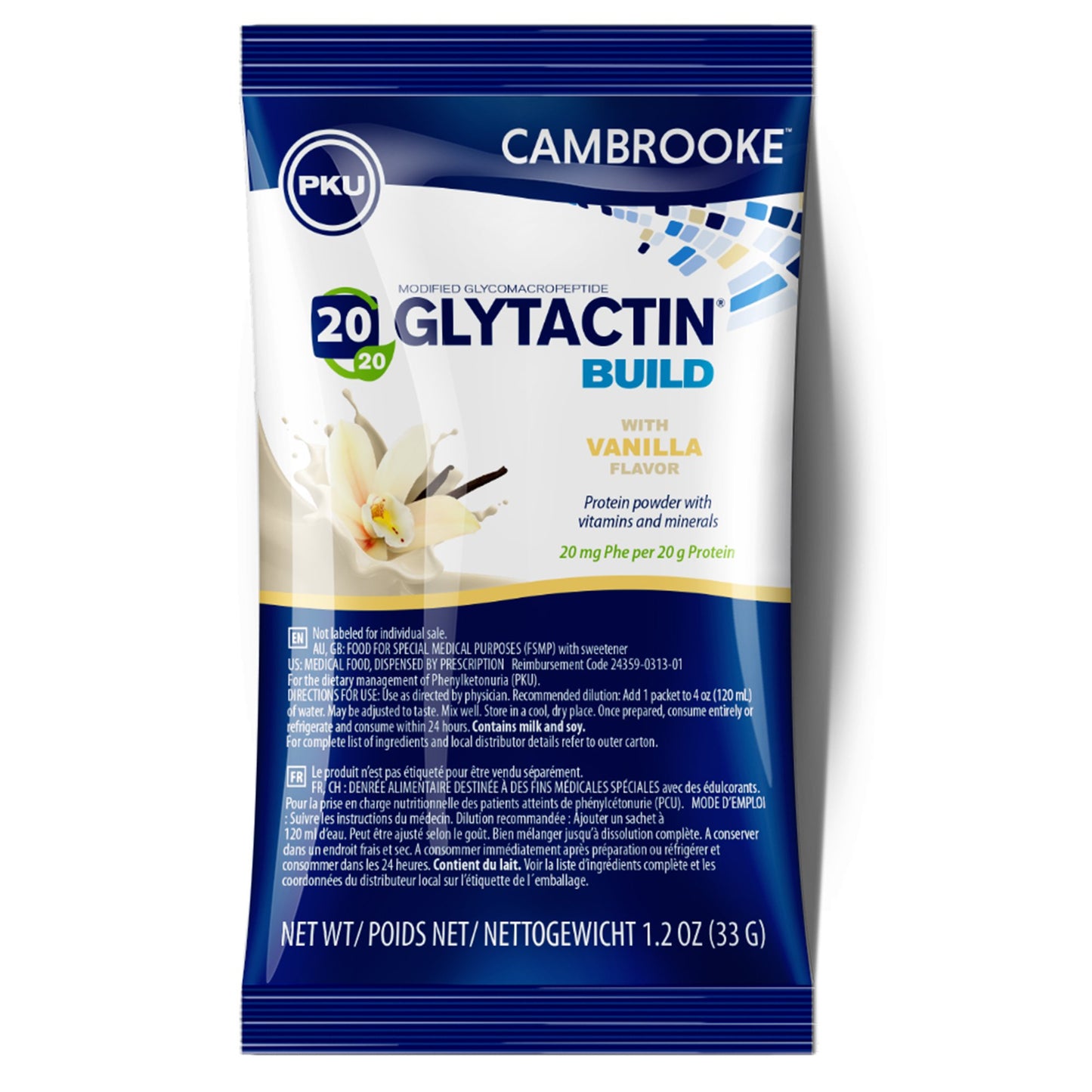 GLYTACTIN BUILD 20/20, PDR VANILLA 1.2OZ