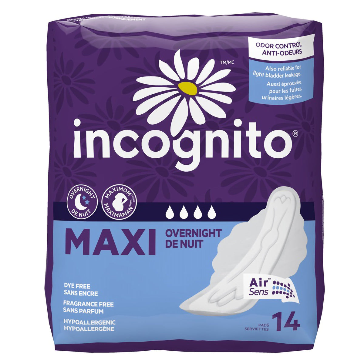 PAD, MAXI WING INCOGNITO OVERNIGHT