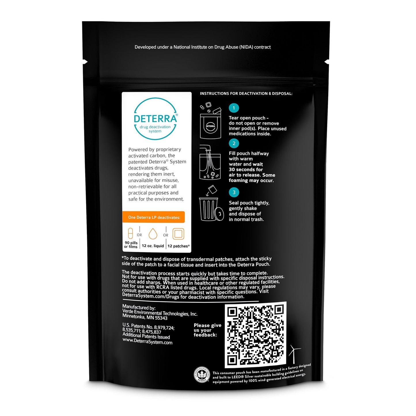 POUCH, DRUG DISPOSAL DETERRA LG