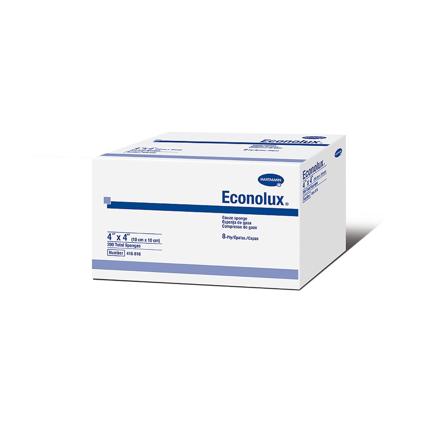 GAUZE, SPRING ECONOLUX CTN 4"X4 8PLY