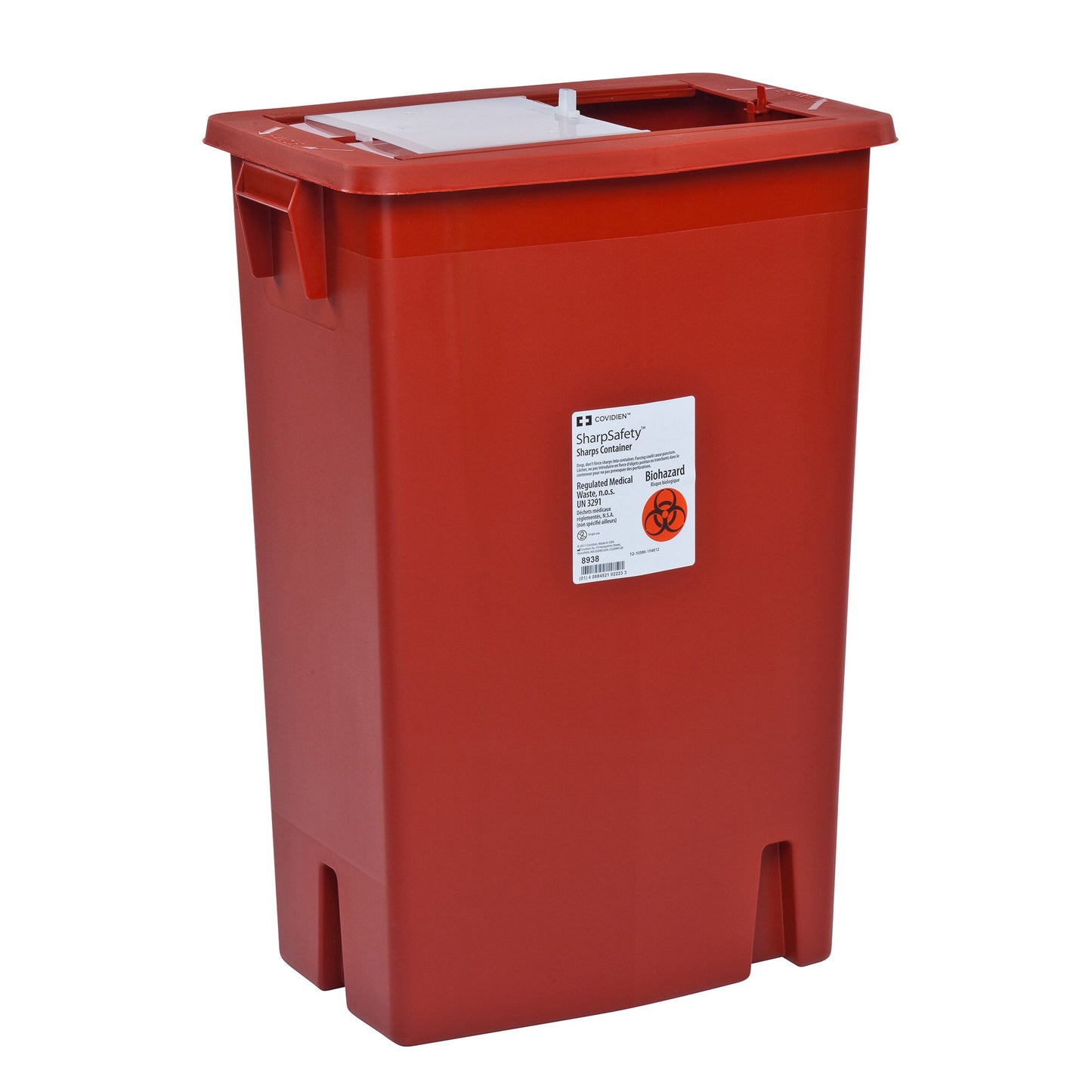 CONTAINER, SHARPS RED 12GL W/SLIDE TOPLID