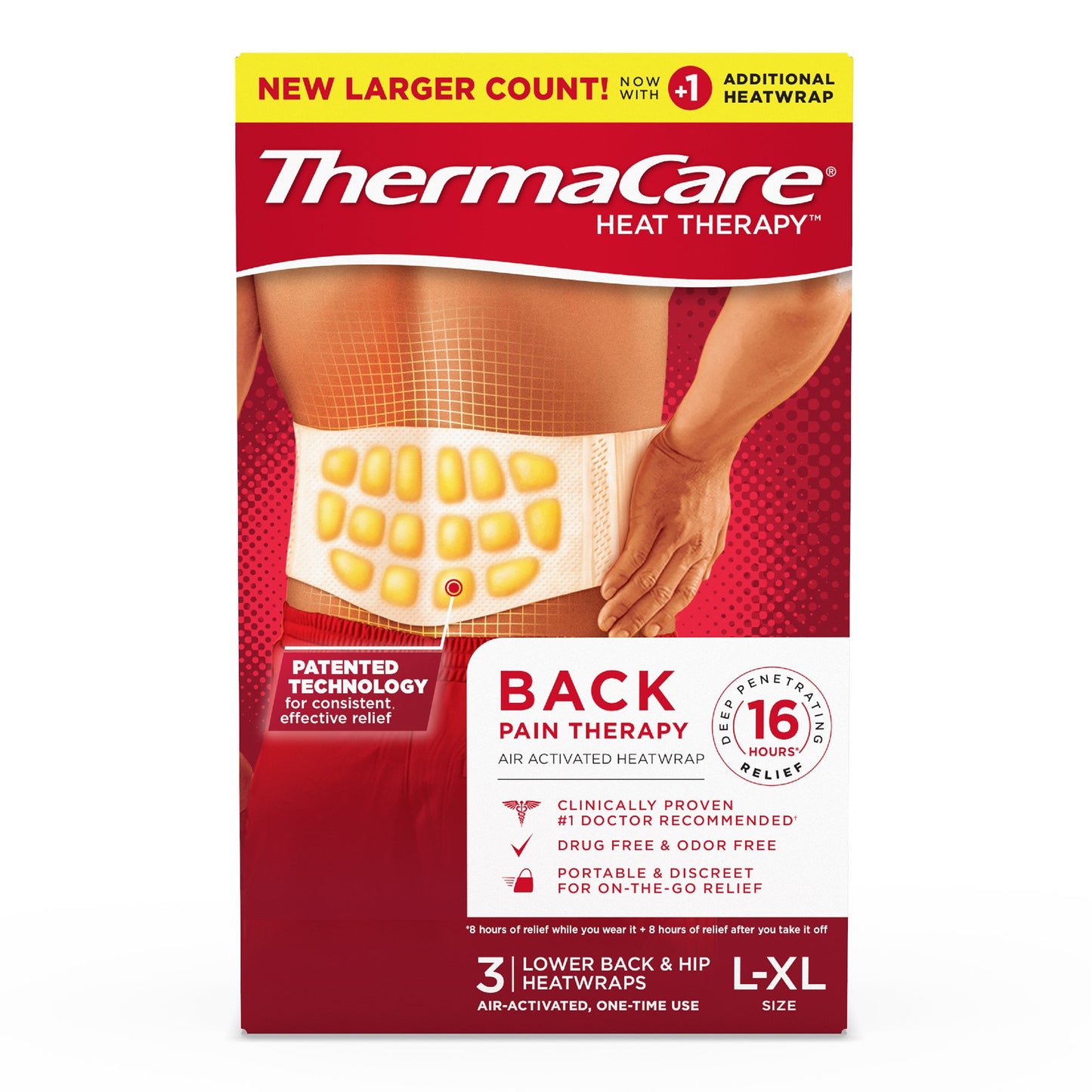 PAD, THERMACARE LOWER/BACK/HIP8HR LG/XLG