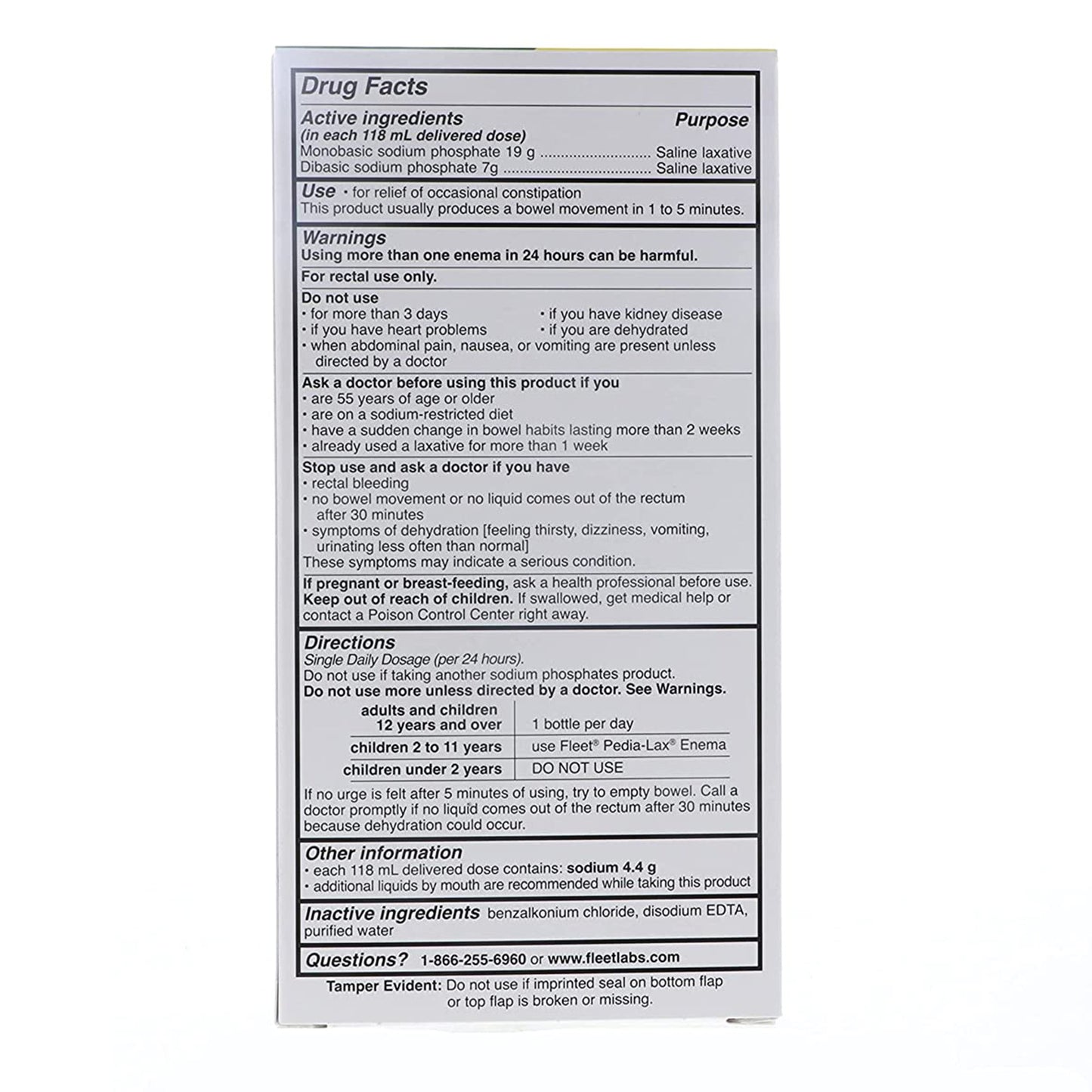 ENEMA, SOL FLEET 19G-7G/118ML4.5OZ
