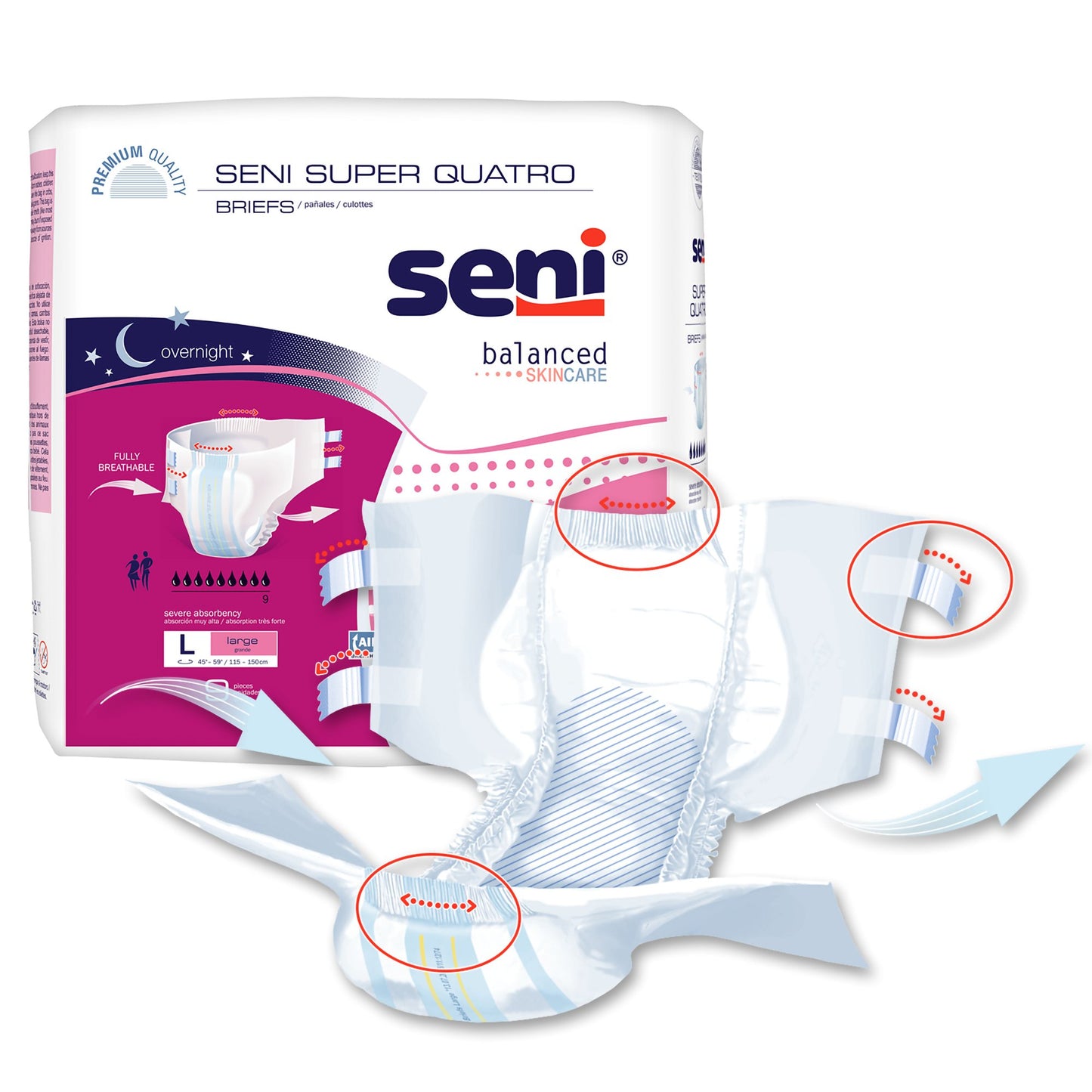 BRIEF, INCONT SENI SUPER QUATRO LG 45-59"