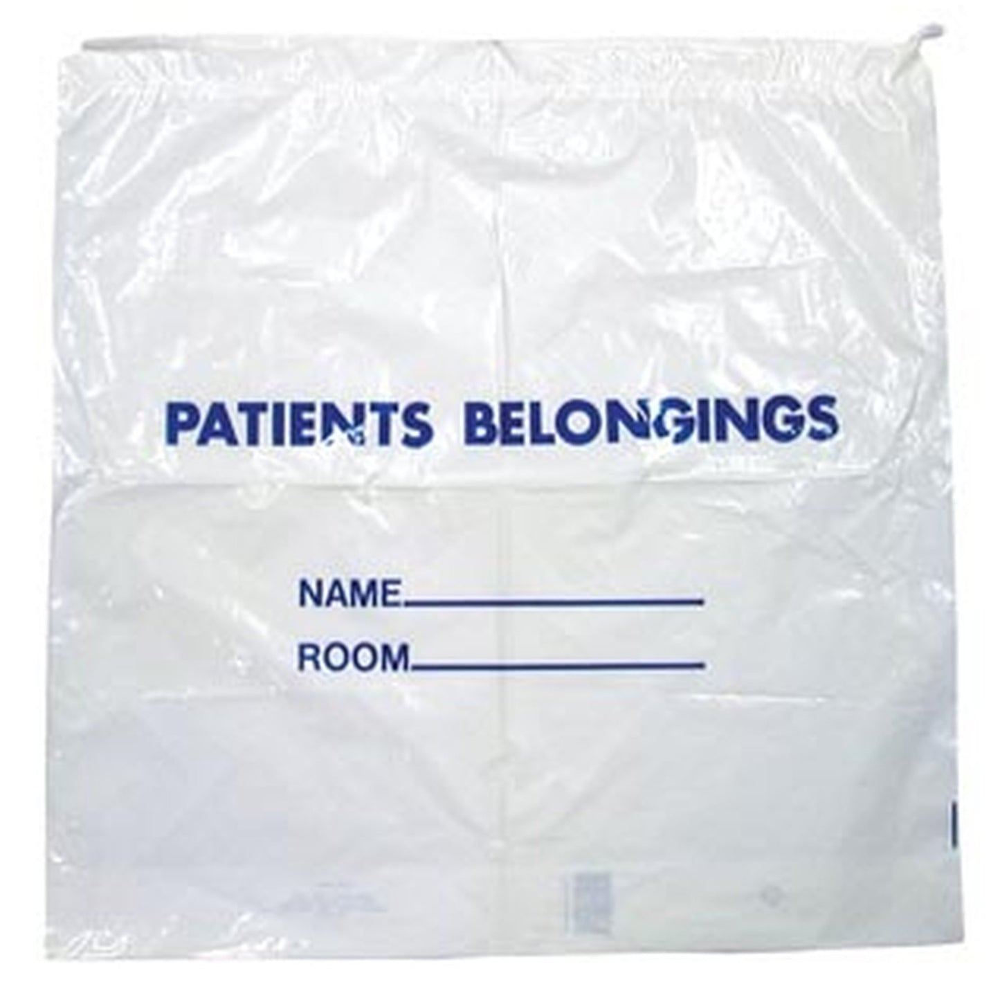 BAG, PATIENT BELONG 20"X20" CLR