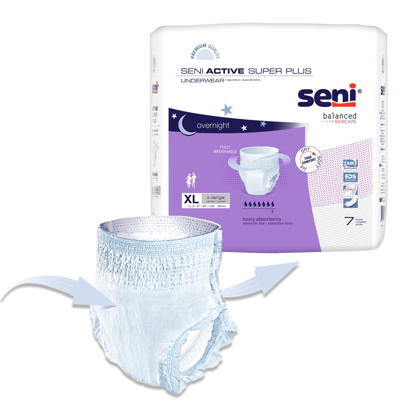 UNDERWEAR, INCONT ACTIVE SUPER+ XLG 47"-63"