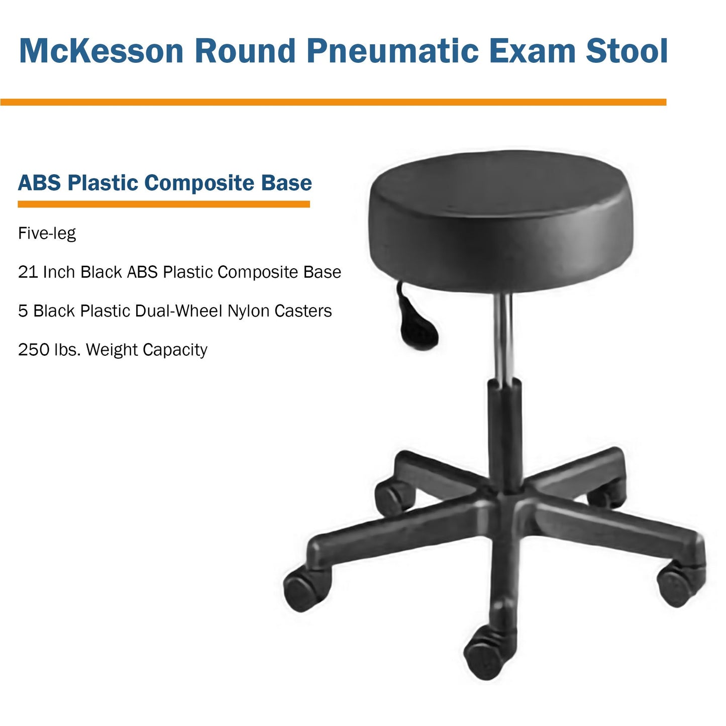 STOOL, EXAM PNEU 5LEG BLKMGM81