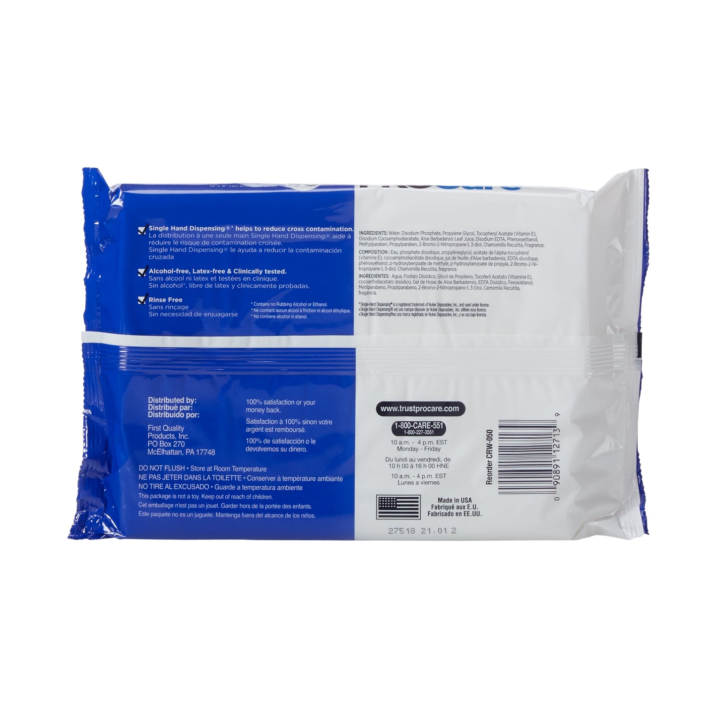 WASHCLOTH, WET PROCARE ADLT 12X8"
