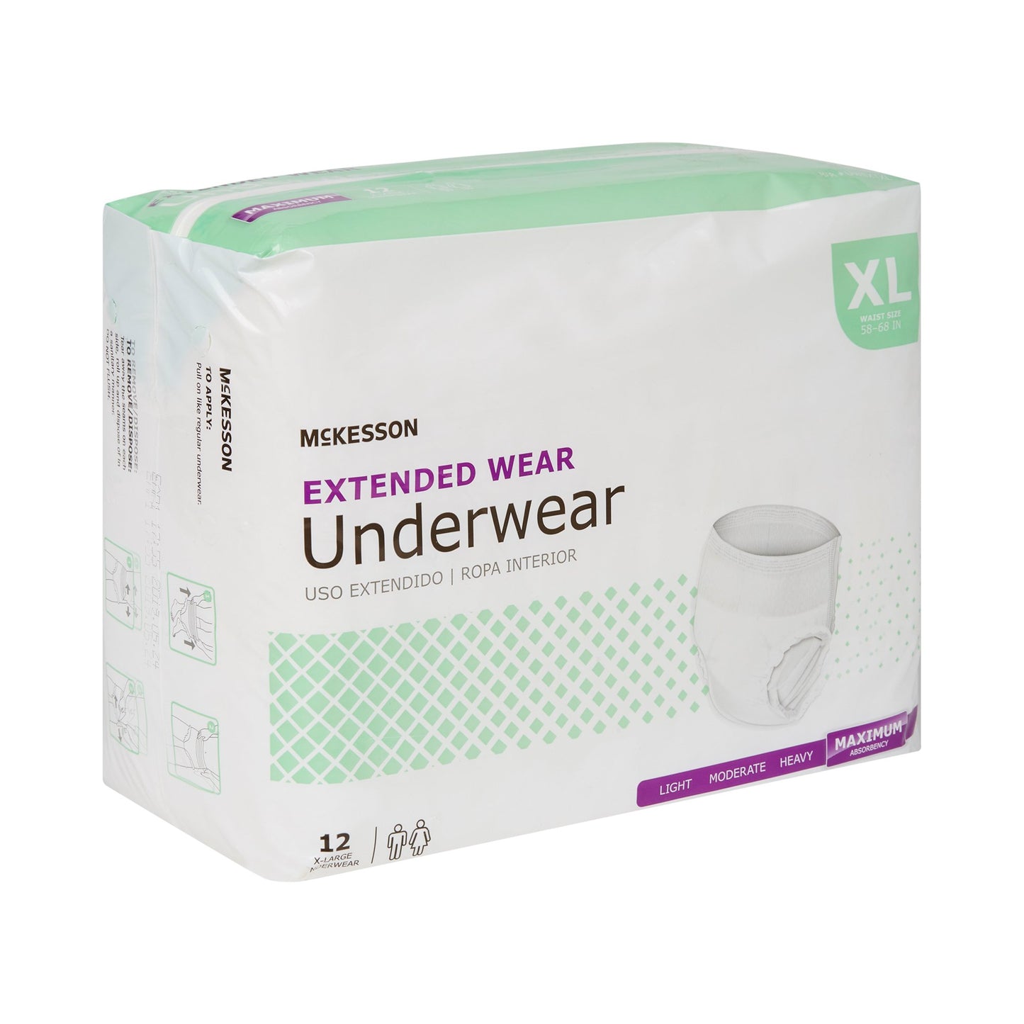 UNDERWEAR, EXTENDED WEAR XLG 58-68