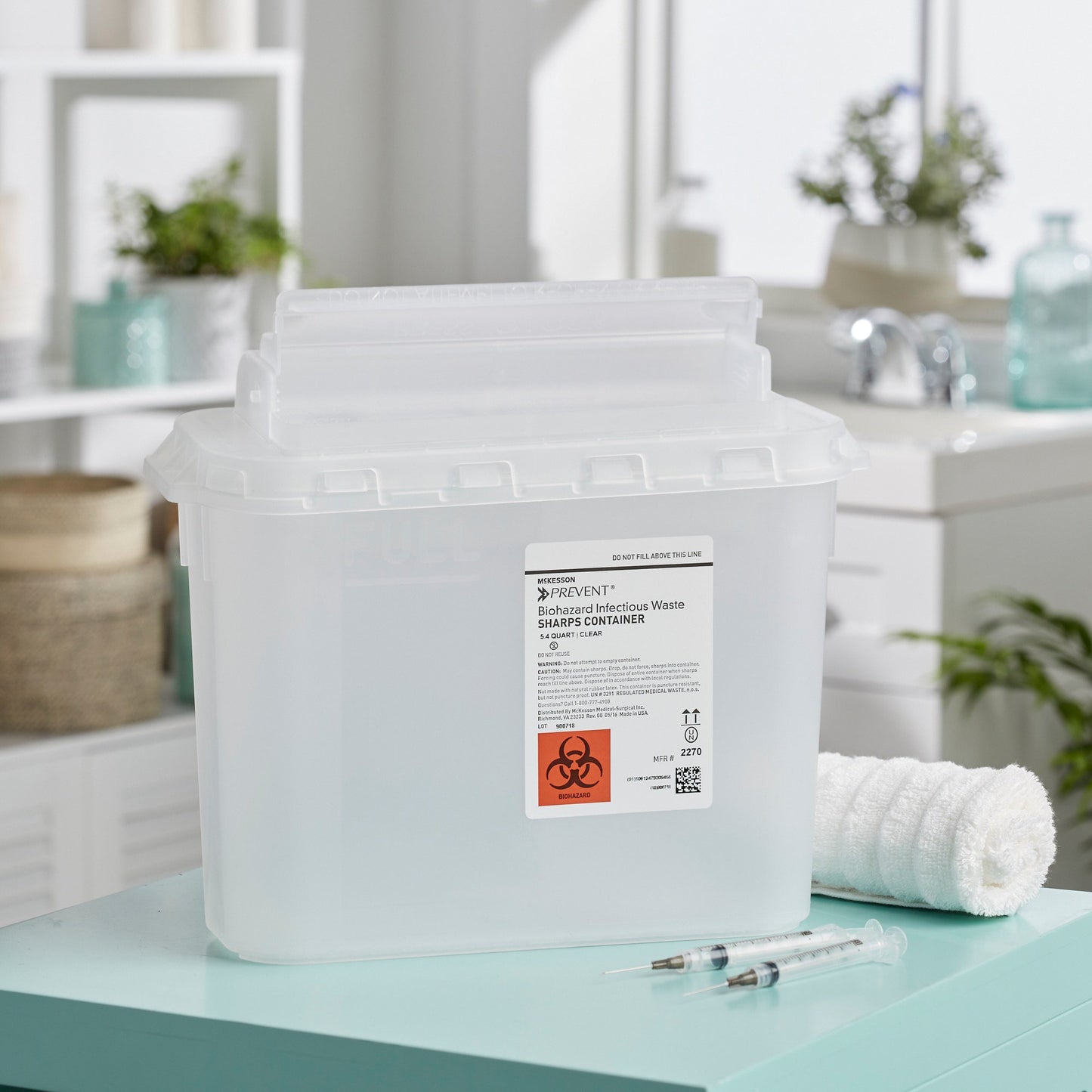 CONTAINER, SHARPS CLR 5.4QT WALL MOUNT