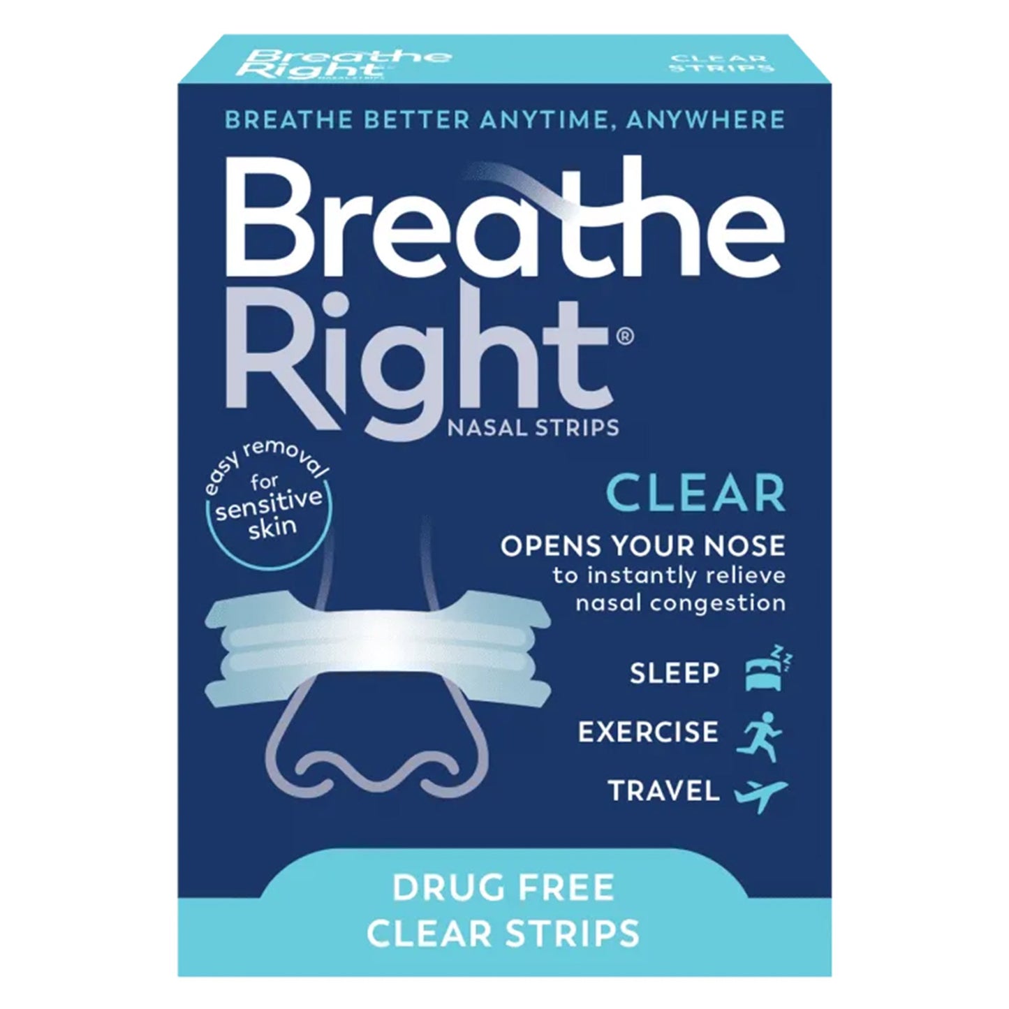 BREATHE RIGHT, NASAL STRIP CLRLG