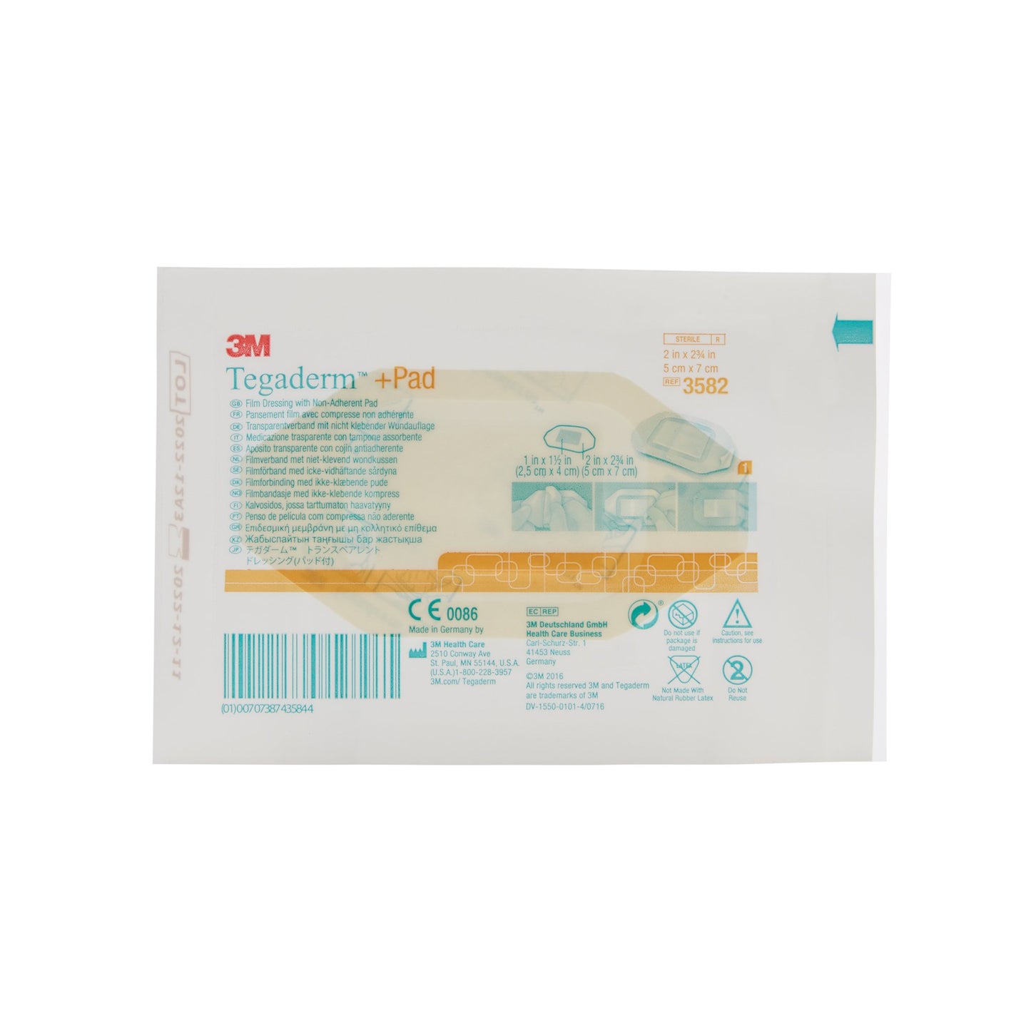 DRESSING, TEGADERM 2"X2 3/4"