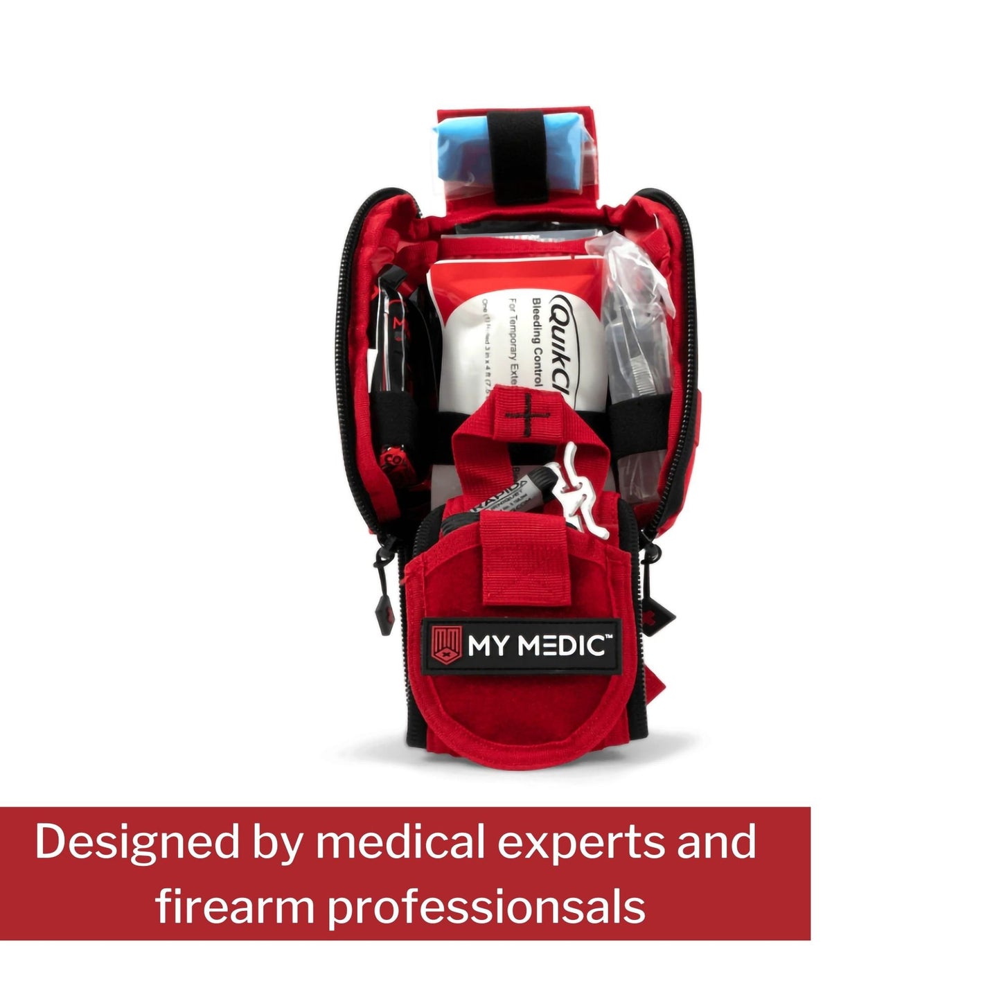 FIRST AID KIT, TFAK TRAUMA PRO35PC NYLON BAG RED 8X5X4"