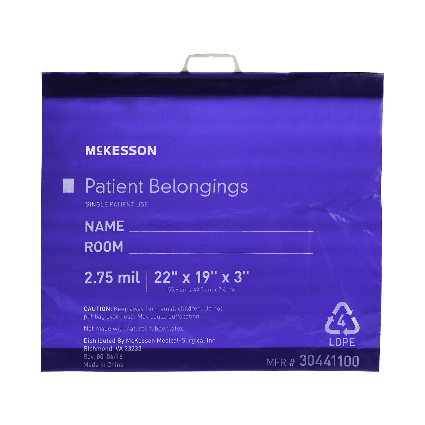 BAG, PAT HNDL 22X19X3 BLU HD