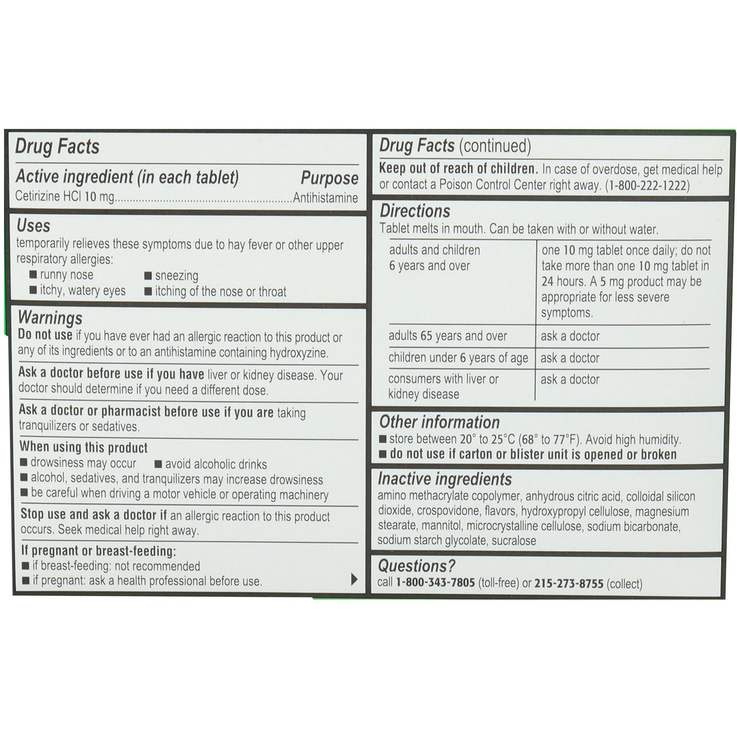 ZYRTEC, TAB CHLD ALLERGY 24HR