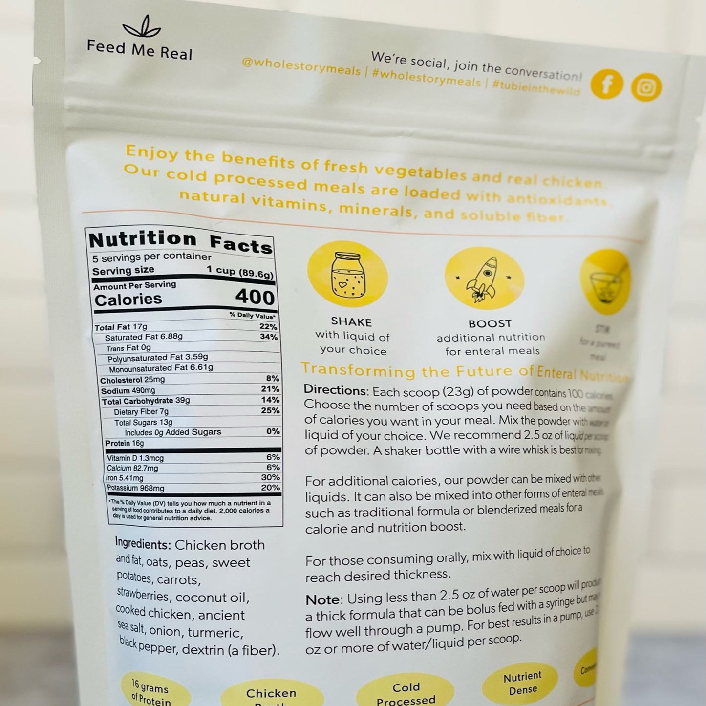 FOOD, POWDERED CHICKEN/PEAS &CARROTS 16OZ