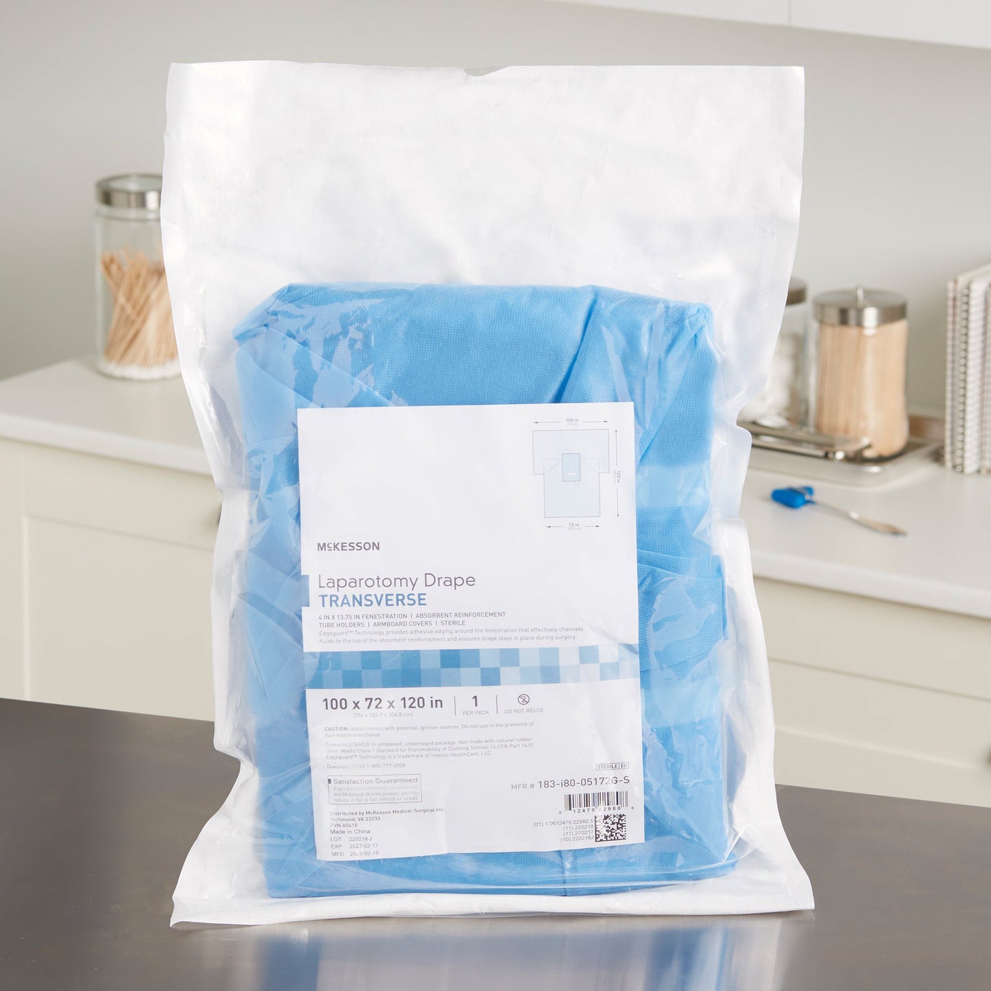 DRAPE, SURG TRANSVERSE LAPAROTOMY STR 100"X72"X120"
