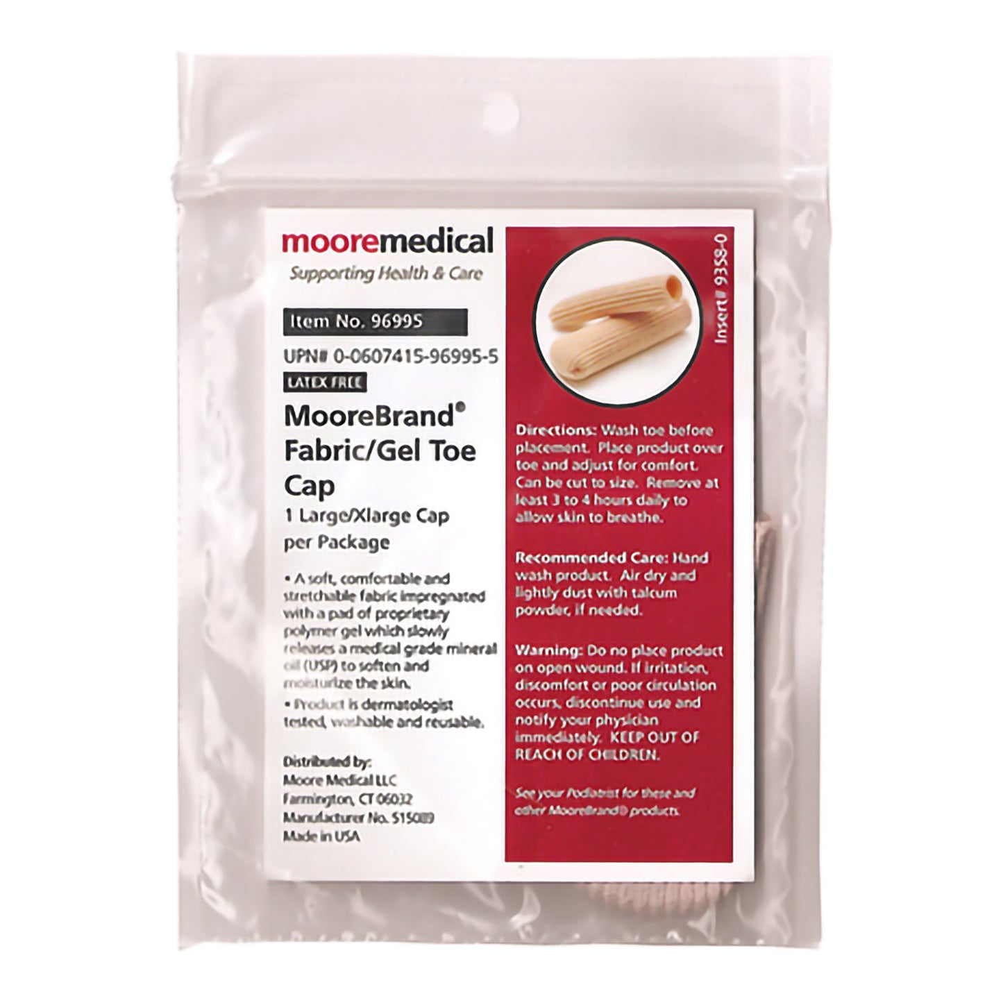 TOE CAP, FABRIC/GEL LG/XLG