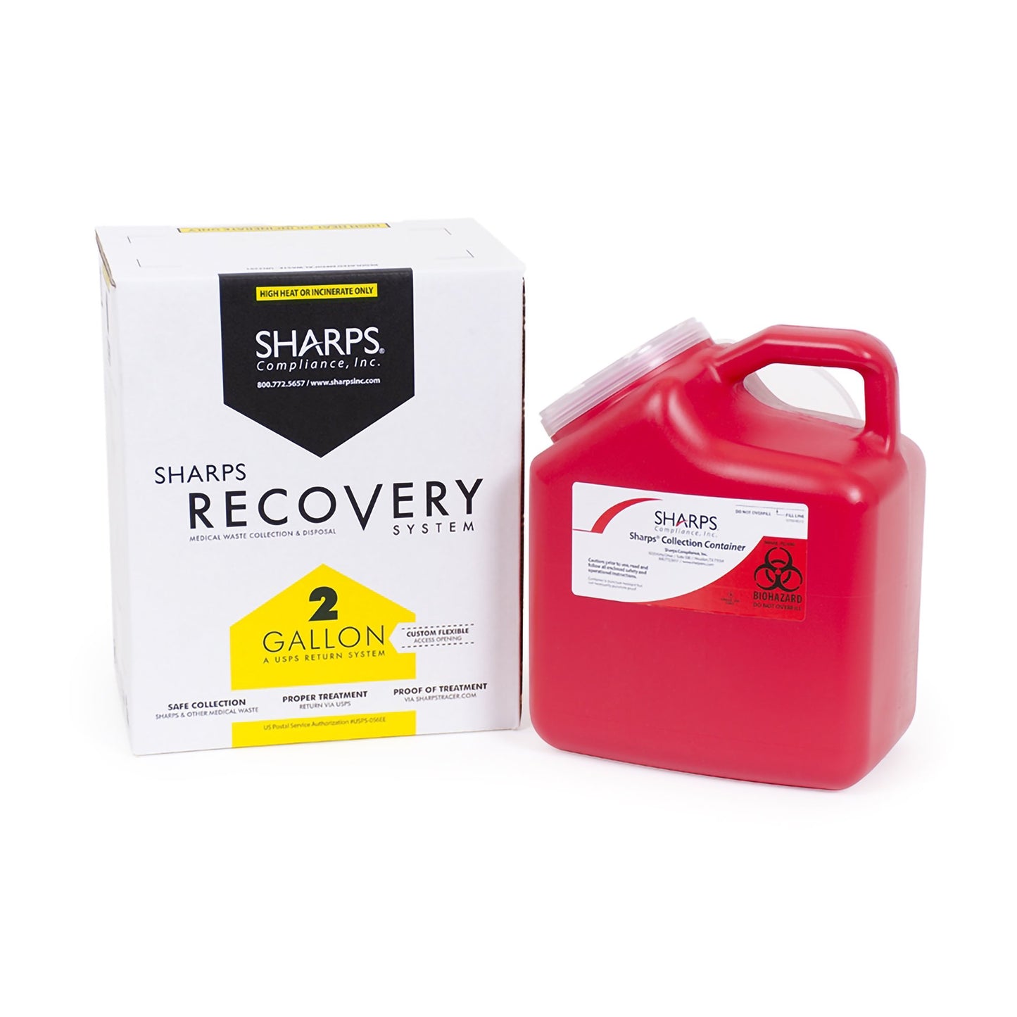 CONTAINER, SHARPS MAILBACK 2GLCHEMO YLW