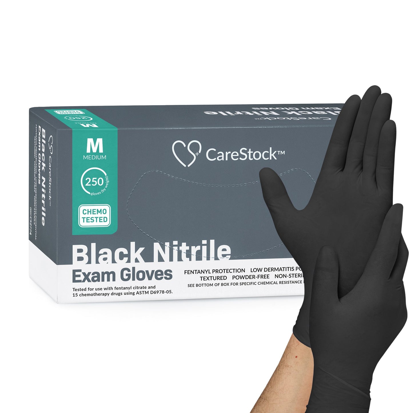 GLOVE, EXAM NTRL MD N/S CHEMOLDC BLK