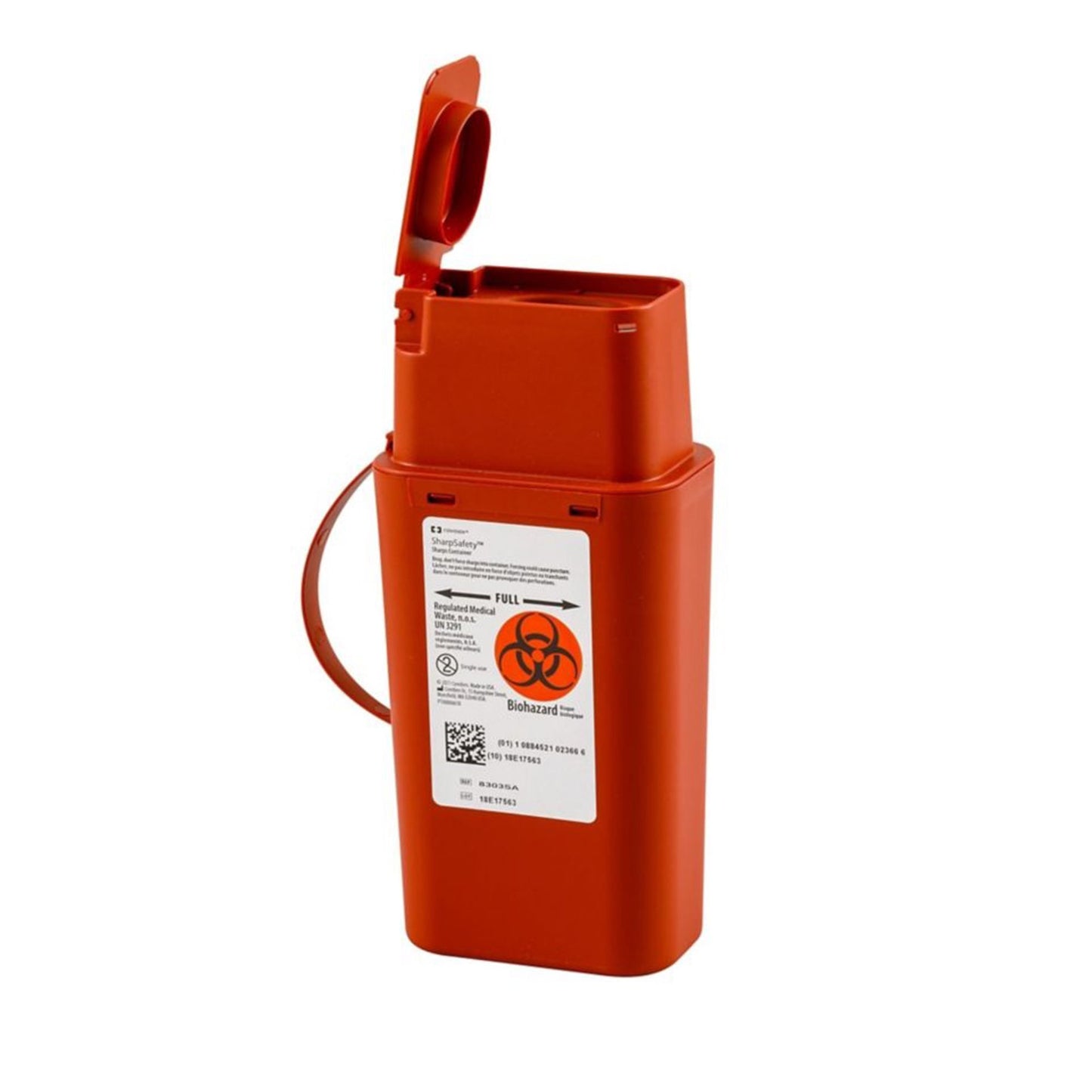 CONTAINER, SHARPS TRANSPORT SHUTTLE EMS W/2CLSR RED