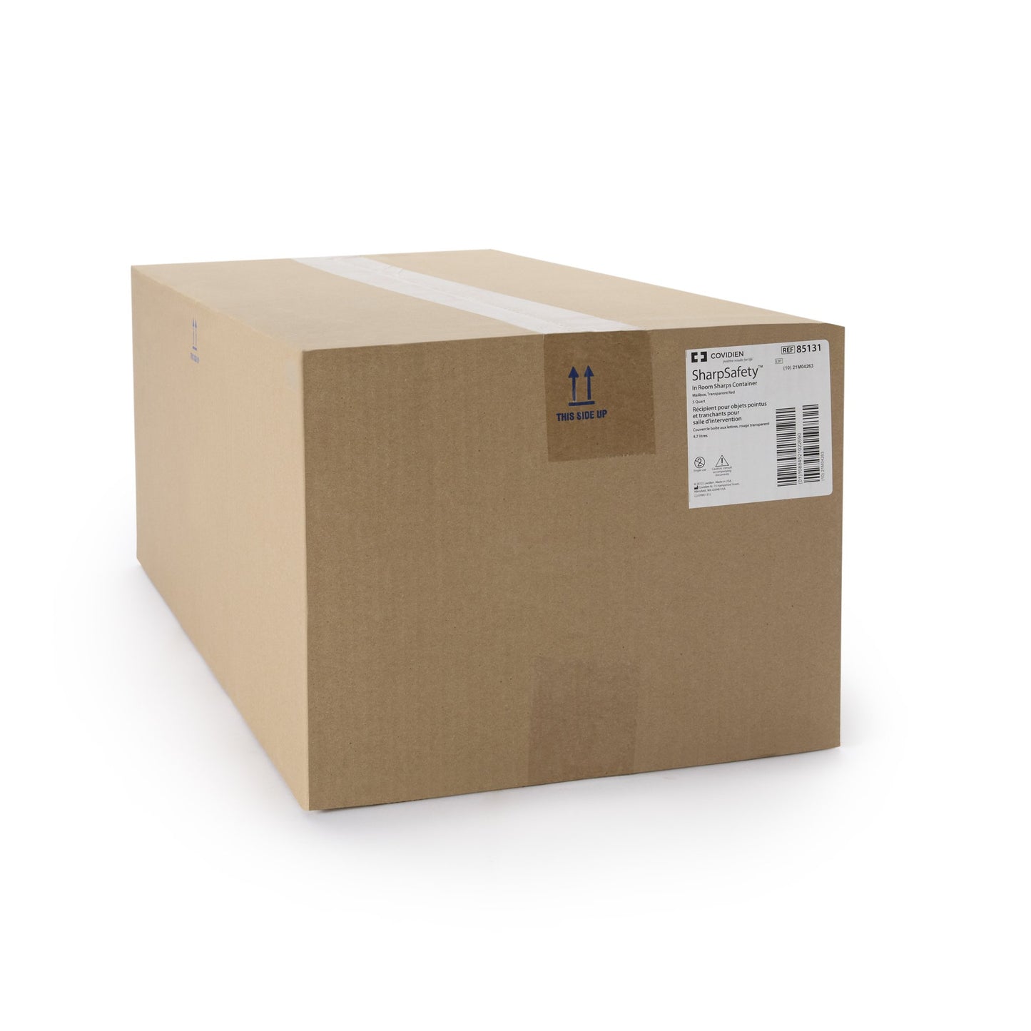 CONTAINER, SHARPS RED 5QT MAILBOX STYLE