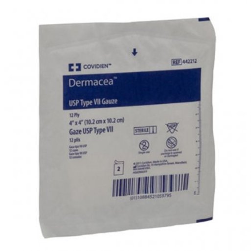 SPONGE, GAUZE DERMACEA 12PLY 4X4