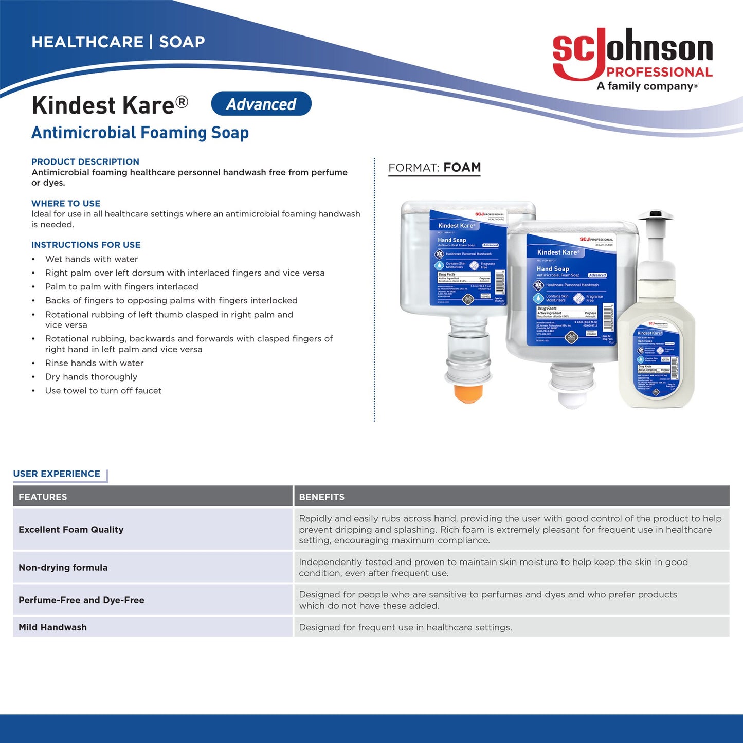 HANDWASH, KINDEST KARE ADVANCED FOAMING 1L