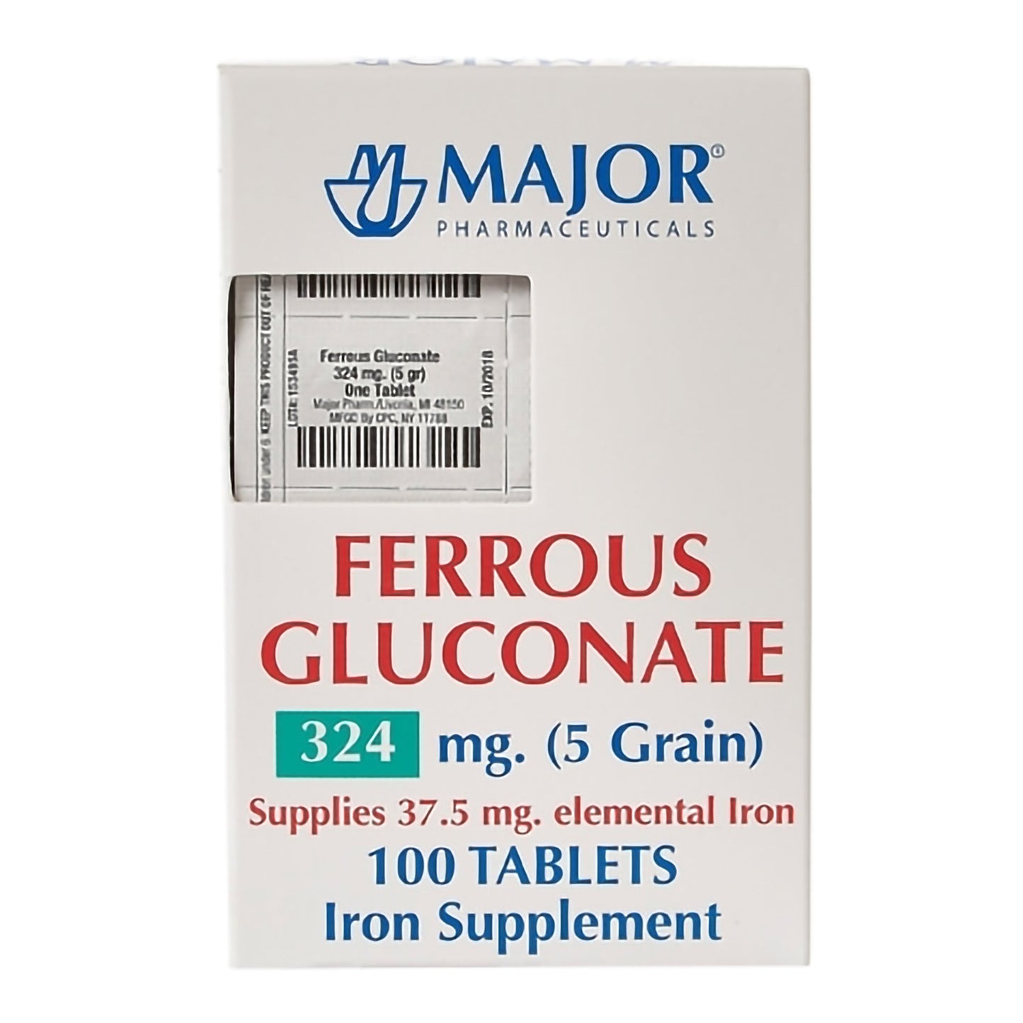 FERROUS GLUCONATE, TAB 324MG UD