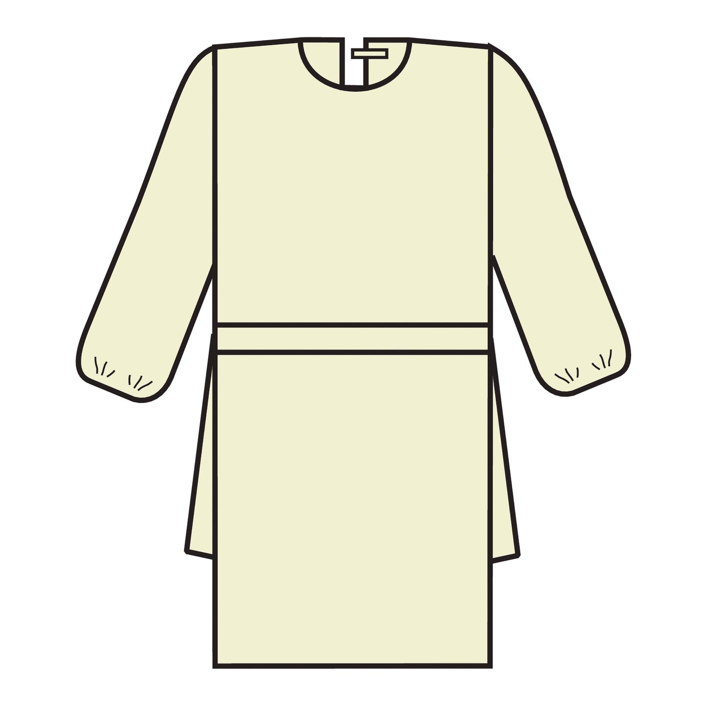 GOWN, CVR CNTL ELAS CUF MED/LG