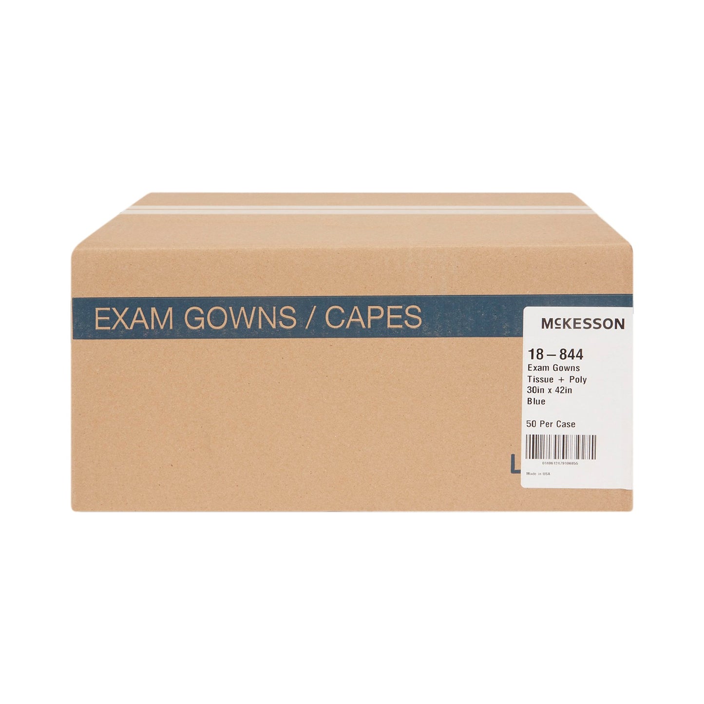 GOWN, EXAM P/T/P OUT F/B OPN BLU