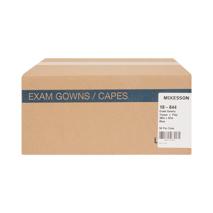 GOWN, EXAM P/T/P OUT F/B OPN BLU