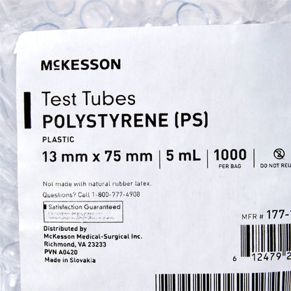 TUBE, POLYSTYRENE 13X75MM