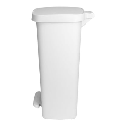 WASTECAN, STEP-ON RECTGL PLASWHT 52QT