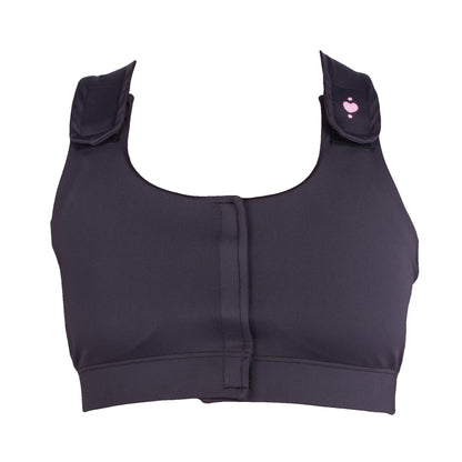 BRA, PST-OP SERENA W/PCKT PUFFADJ STRAP BLK QUEEN