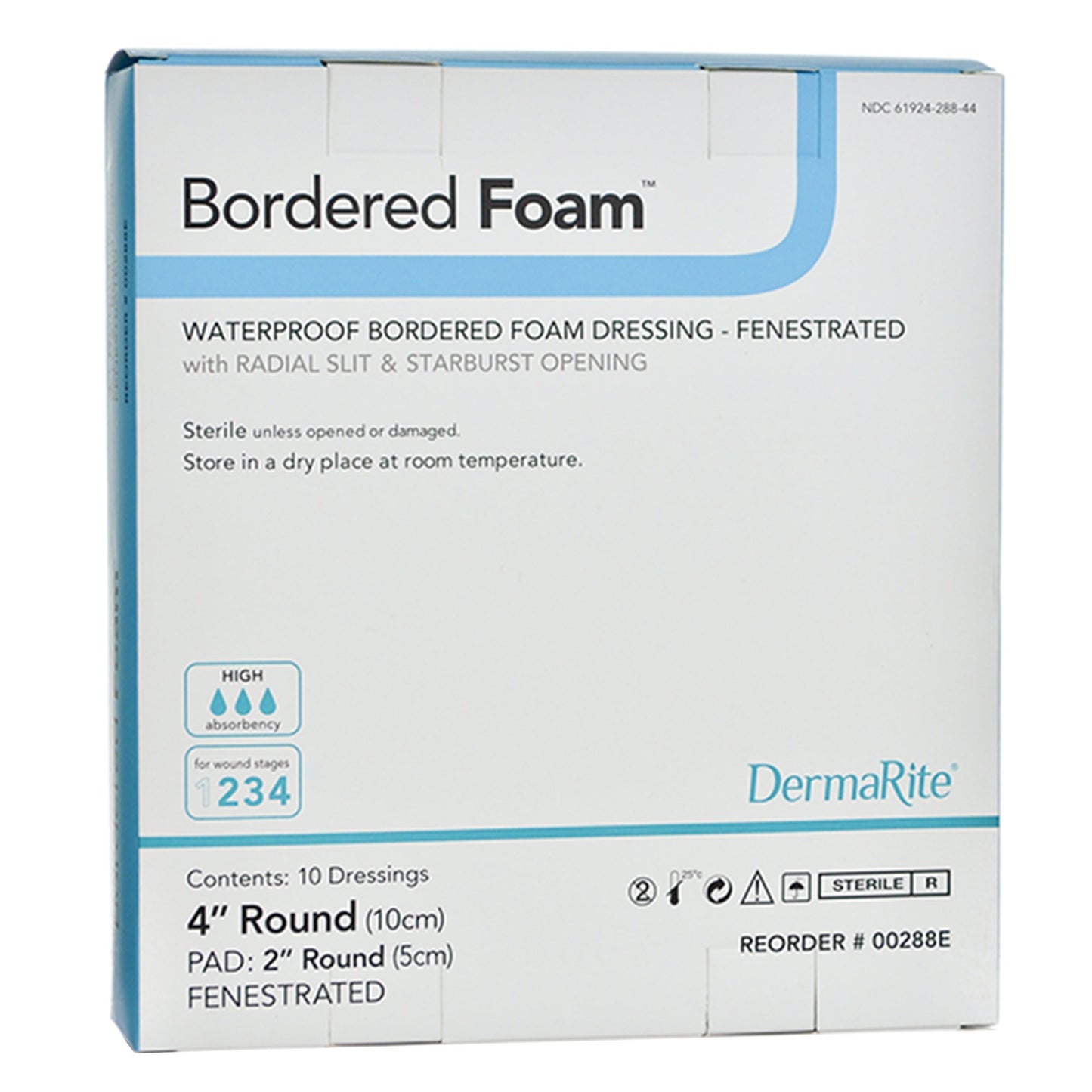 DRESSING, FOAM DERMARITE ROUNDBORDER 4"