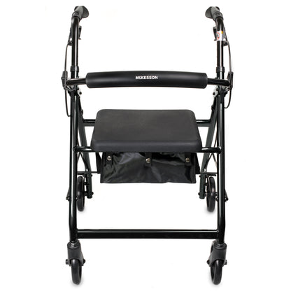 WALKER, ROLLATOR LTWT FOLDINGALUM W/6" WHLS BLK 300LB