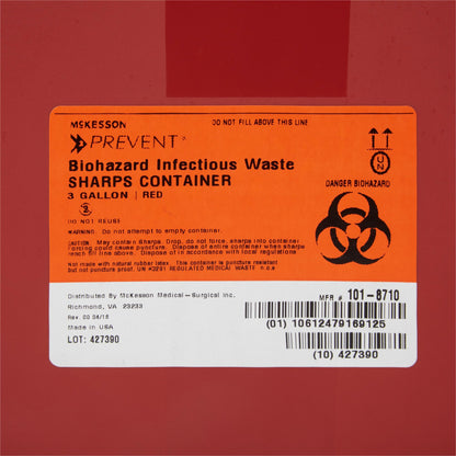 CONTAINER, SHARPS RED 3GL STACKABLE