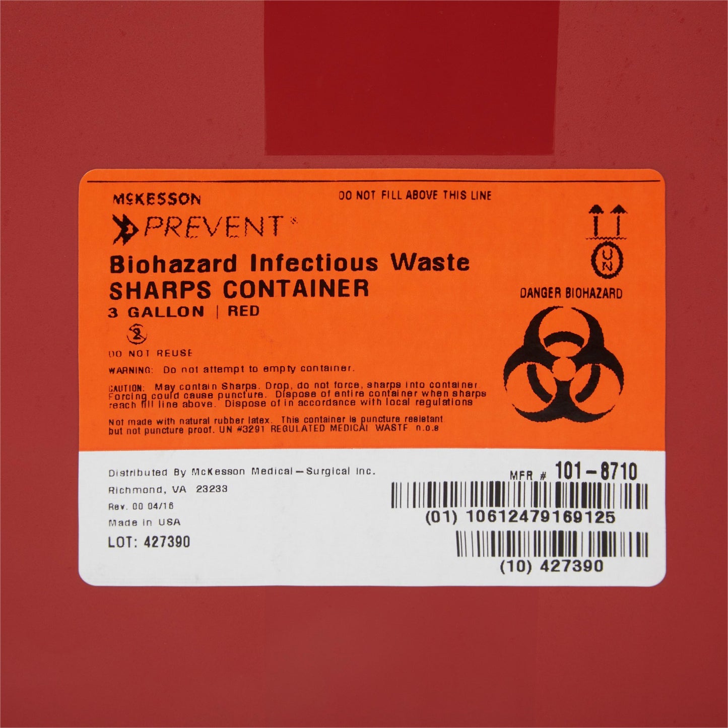 CONTAINER, SHARPS RED 3GL STACKABLE