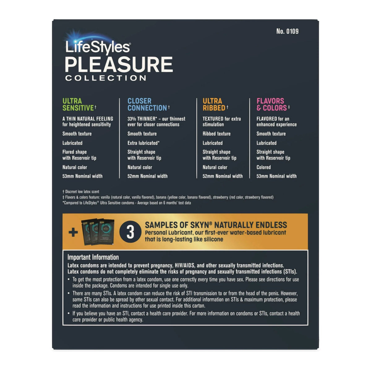 CONDOM, LIFESTYLES PLEASURE COLL LTX