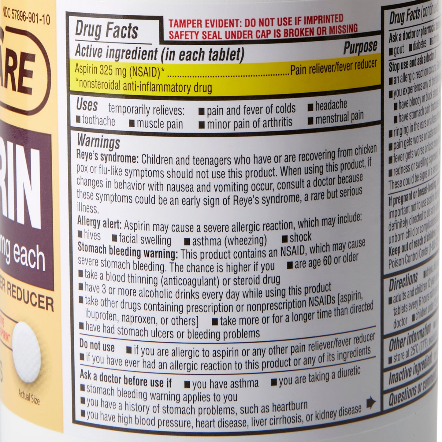 ASPIRIN, TAB 325MG