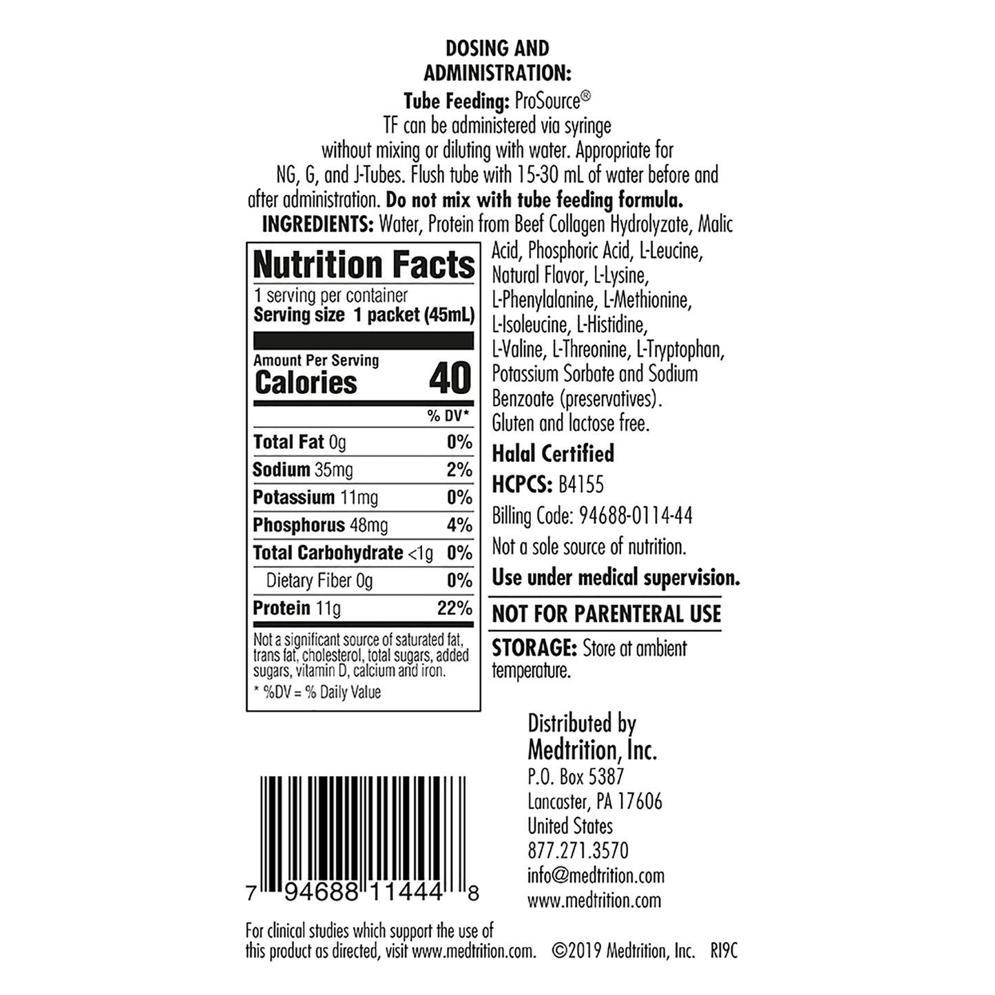 PROSOURCE TF, TUBE FEED LIQ 45ML