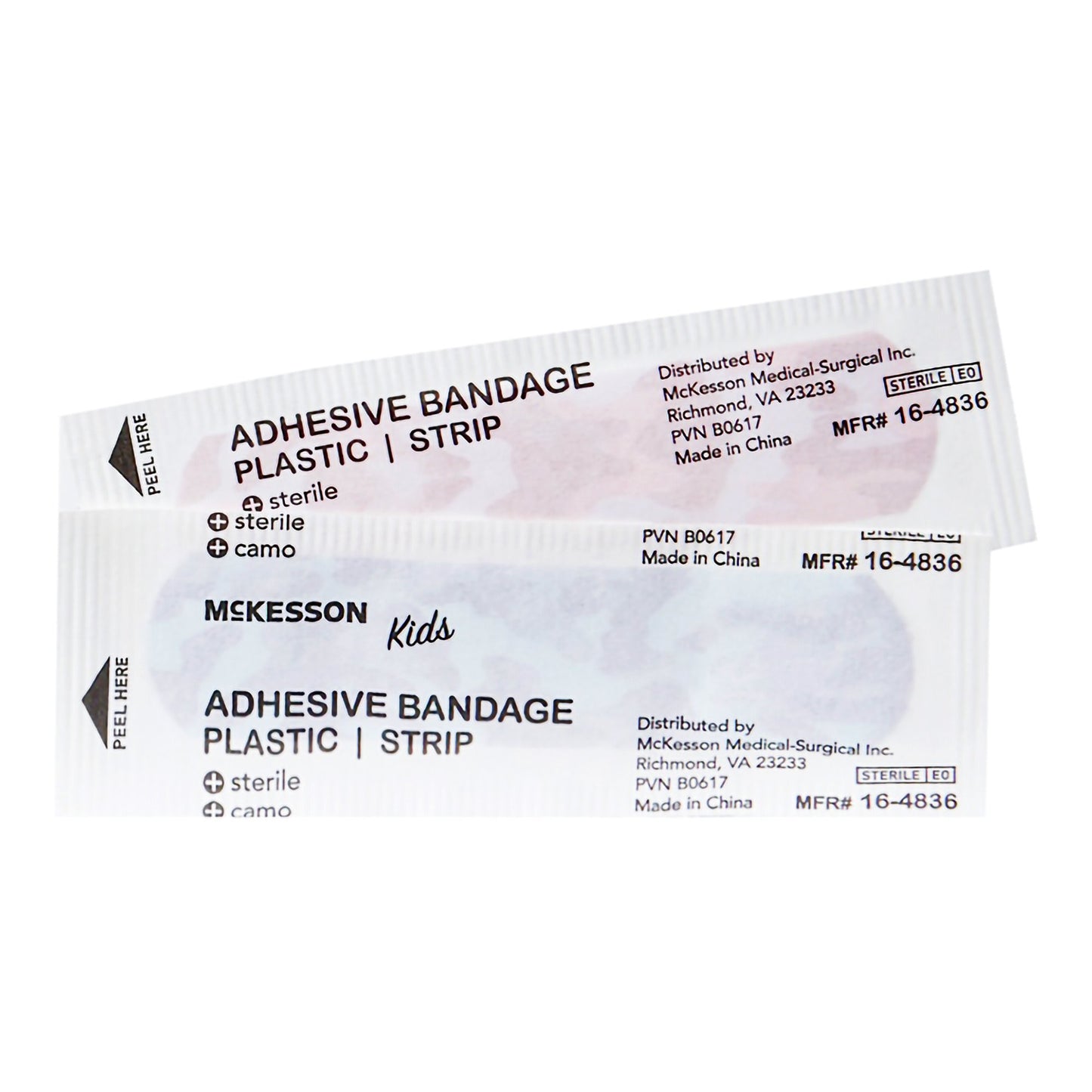 BANDAGE, ADHSV MCKID BLU/PNK CAMO STRIP 3/4"X3"